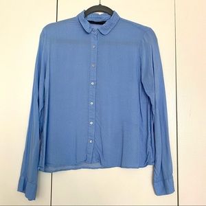 ZARA POLKA DOT BLUE SHIRT